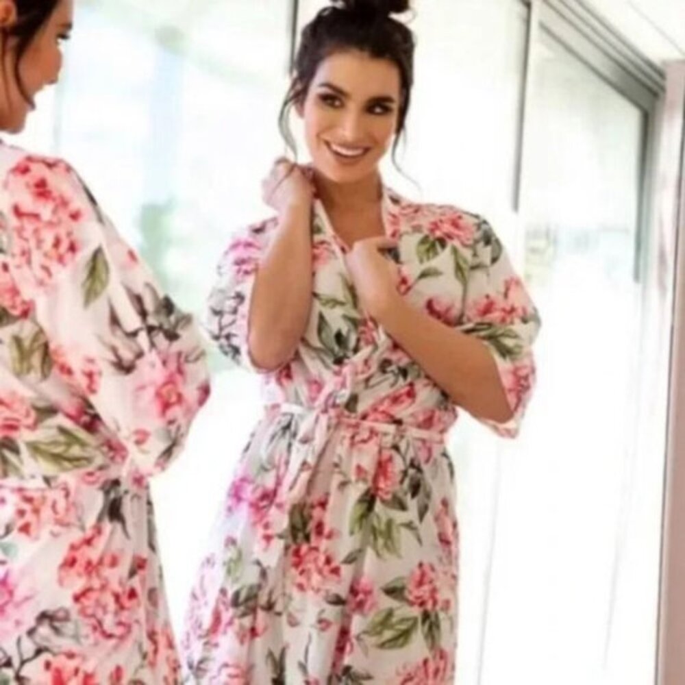Show Me Your Mumu Brie Robe Garden of Blooms Women One Size Stretch Kimono EUC‎